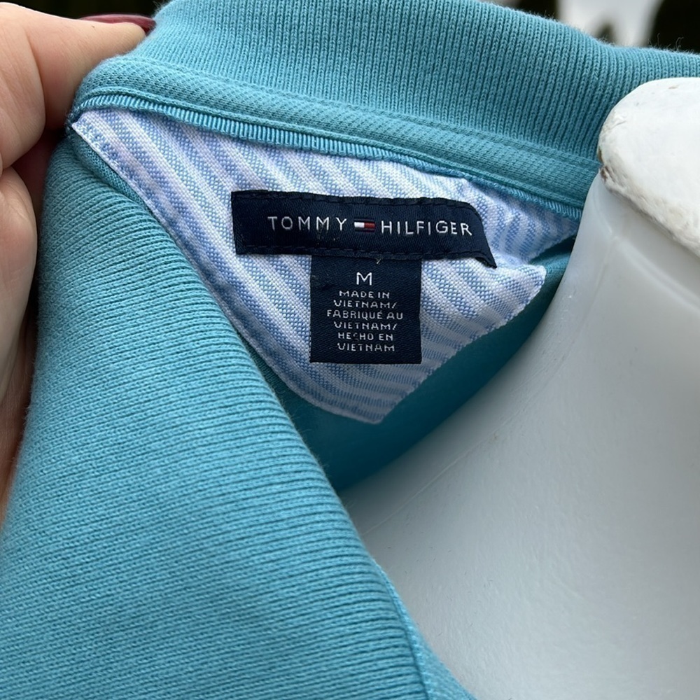 Tommy Hilfiger light blue polo top - Picture 5 of 8